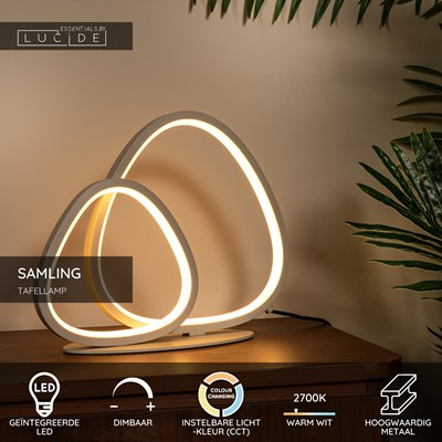 Lucide SAMLING - Tafellamp - LED Dimb. - CCT - 1x16W 2700K/4000K - Taupe | Essential